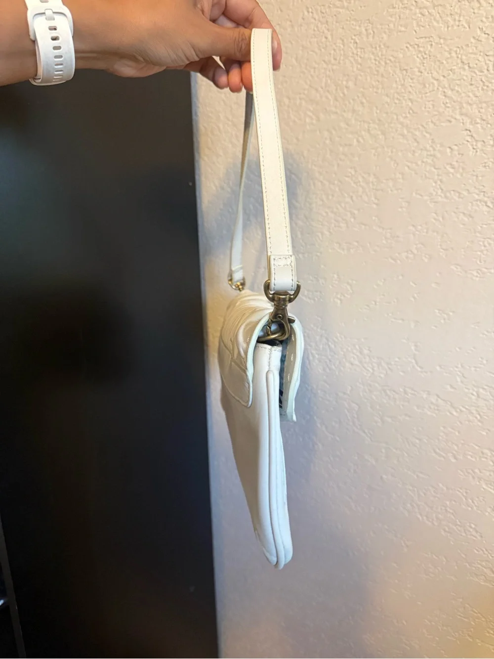 Kate Landry | Y2K Vintage White Shoulder Bag - genuine leather